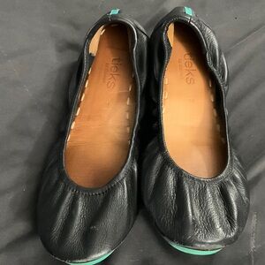 Tieks Classic Black Leather Flats